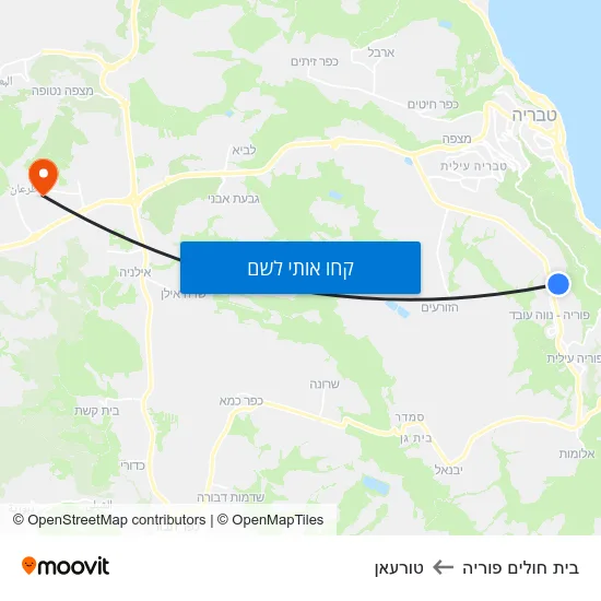 מפת בית חולים פוריה לטורעאן