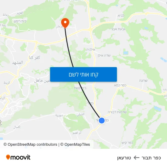 מפת כפר תבור לטורעאן