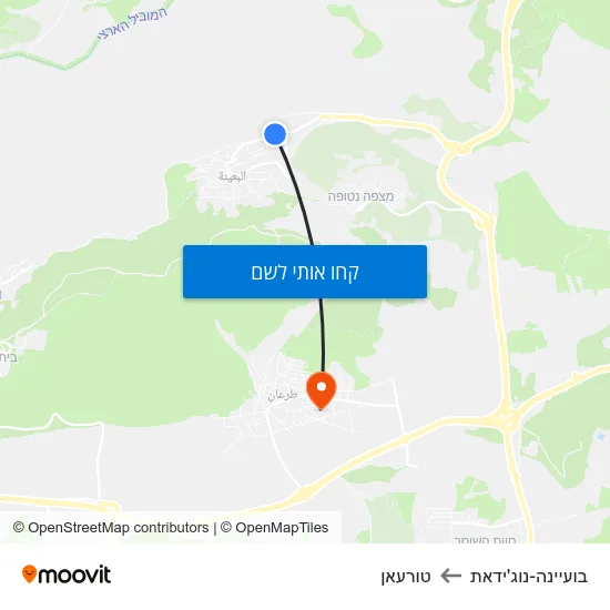 מפת בועיינה-נוג'ידאת לטורעאן