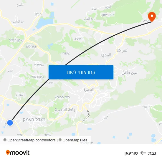 מפת גבת לטורעאן