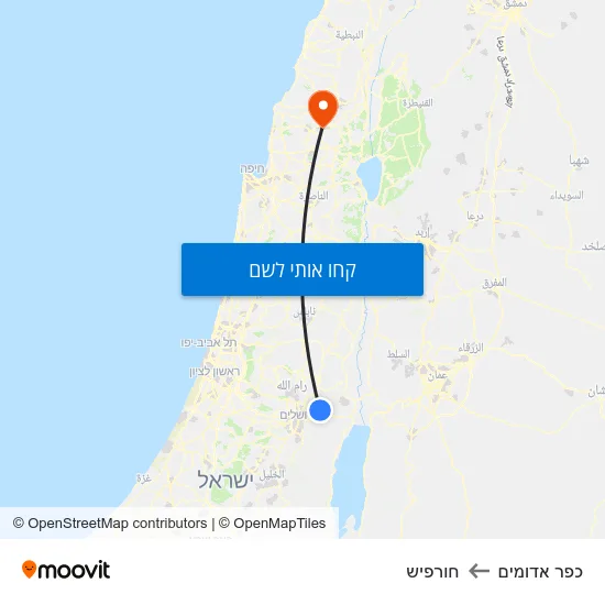 מפת כפר אדומים לחורפיש