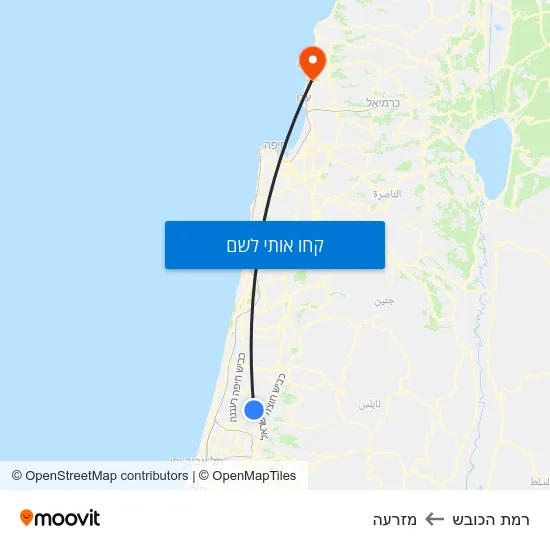 מפת רמת הכובש למזרעה
