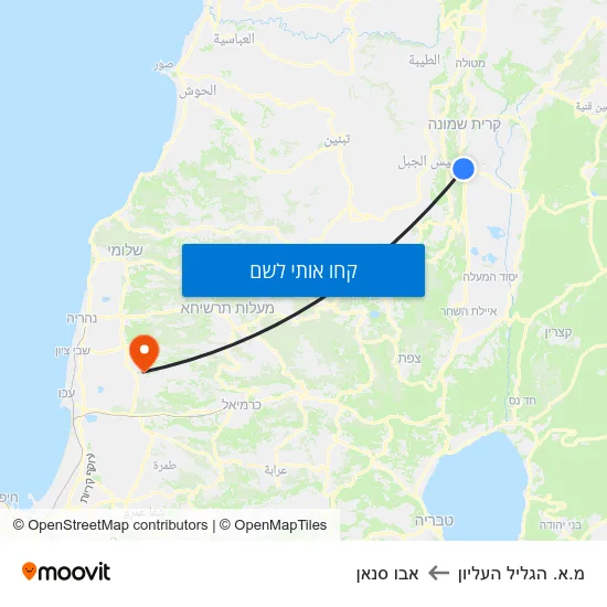 מפת מ.א. הגליל העליון לאבו סנאן