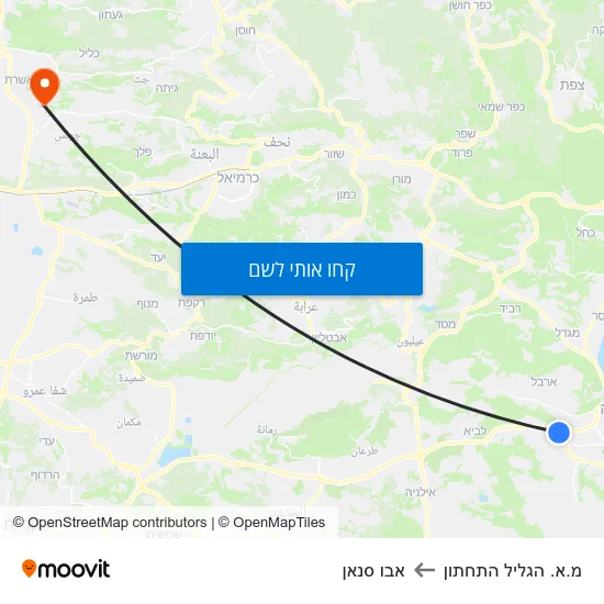מפת מ.א. הגליל התחתון לאבו סנאן
