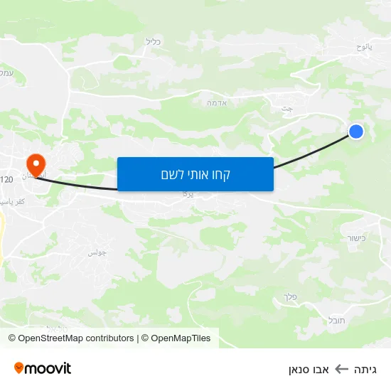 מפת גיתה לאבו סנאן