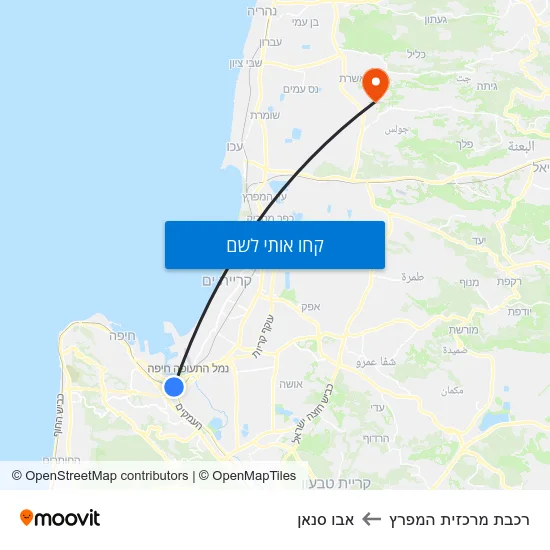 מפת רכבת מרכזית המפרץ לאבו סנאן
