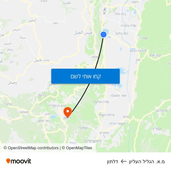 מפת מ.א. הגליל העליון לדלתון
