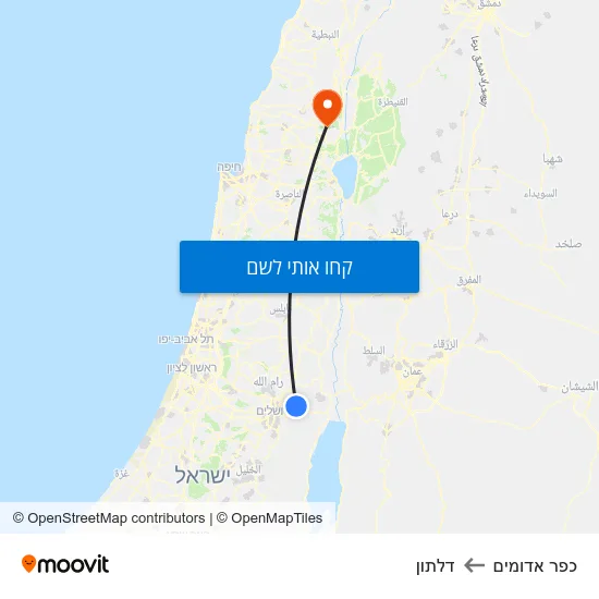 מפת כפר אדומים לדלתון