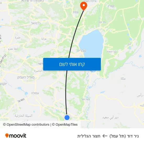 מפת ניר דוד (תל עמל) לחצור הגלילית