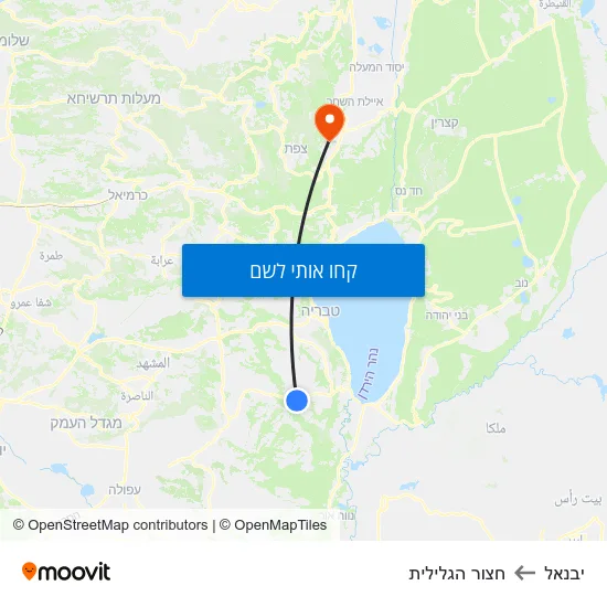 מפת יבנאל לחצור הגלילית