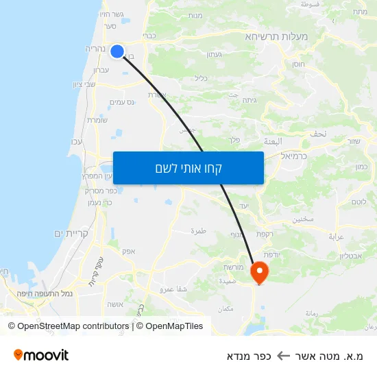 מפת מ.א. מטה אשר לכפר מנדא