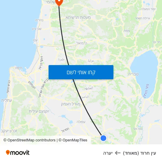 מפת עין חרוד (מאוחד) ליערה