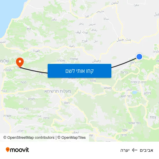 מפת אביבים ליערה