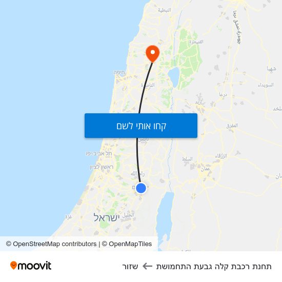 מפת תחנת רכבת קלה גבעת התחמושת לשזור