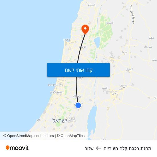 מפת תחנת רכבת קלה העירייה לשזור