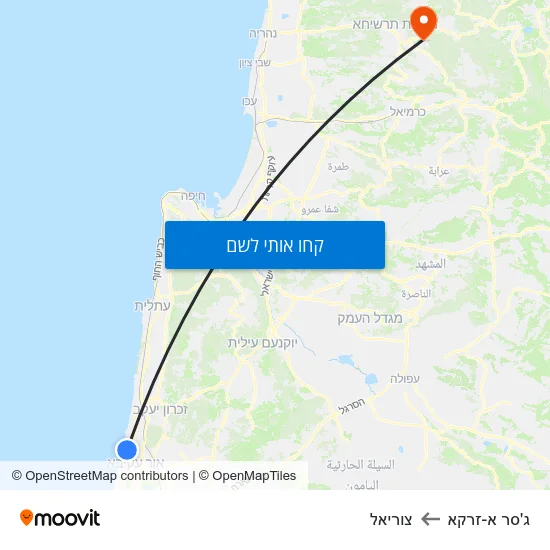 מפת ג'סר א-זרקא לצוריאל