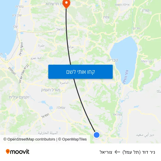 מפת ניר דוד (תל עמל) לצוריאל