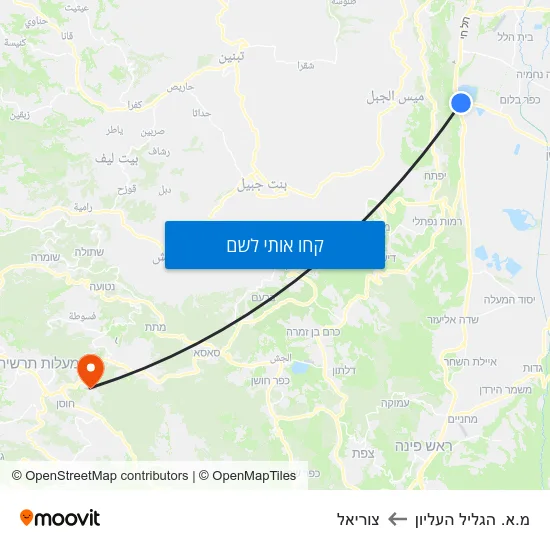 מפת מ.א. הגליל העליון לצוריאל