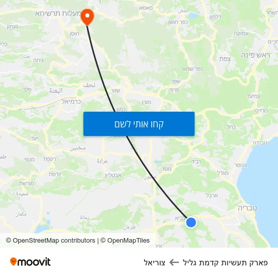 מפת פארק תעשיות קדמת גליל לצוריאל