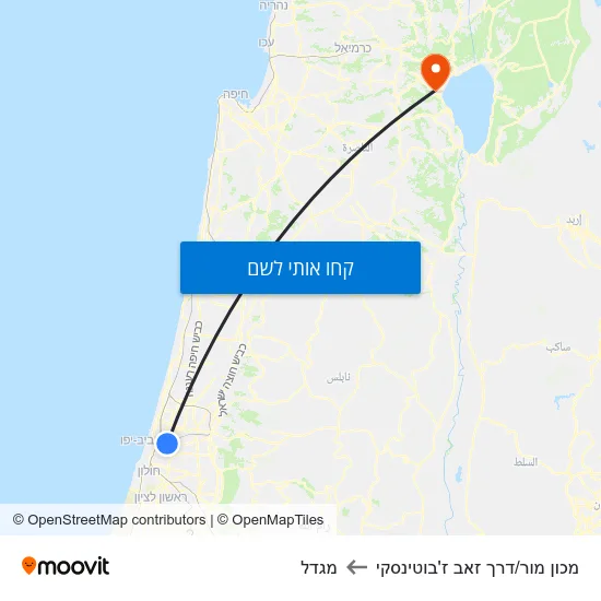 מפת מכון מור/דרך זאב ז'בוטינסקי למגדל