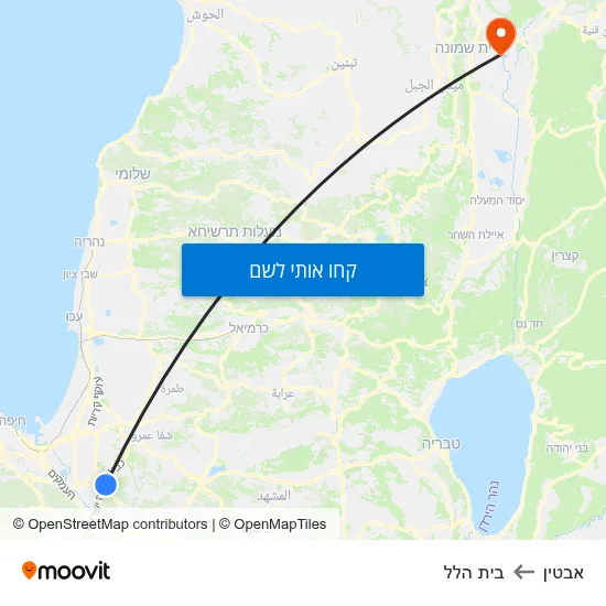 מפת אבטין לבית הלל