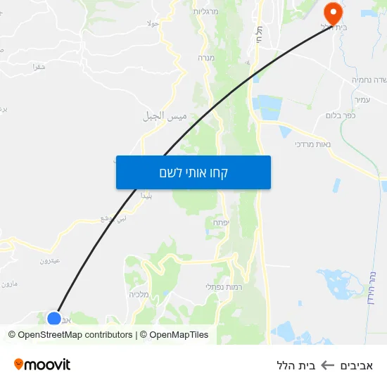 מפת אביבים לבית הלל