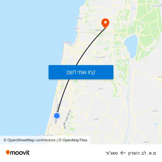 מפת מ.א. לב השרון לסאג'ור