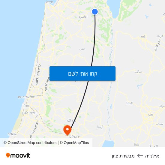 מפת אילנייה למבשרת ציון
