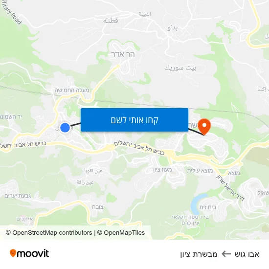 מפת אבו גוש למבשרת ציון