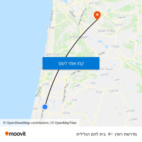 מפת מדרשת רופין לבית לחם הגלילית