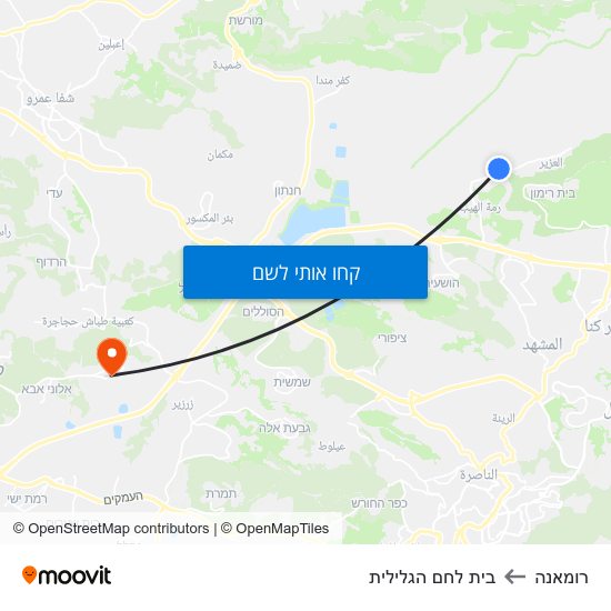 מפת רומאנה לבית לחם הגלילית