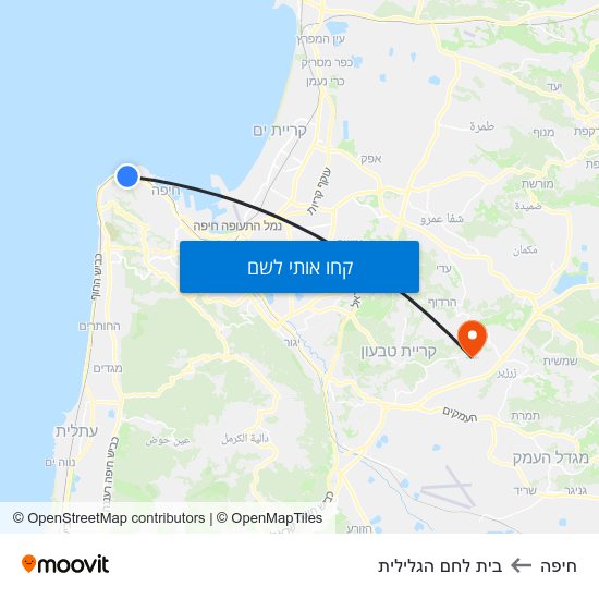 מפת חיפה לבית לחם הגלילית