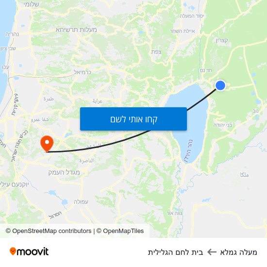 מפת מעלה גמלא לבית לחם הגלילית