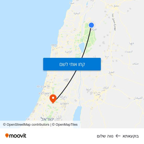 מפת בוקעאתא לנווה שלום