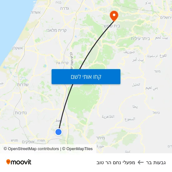 מפת גבעות בר למפעלי נחם הר טוב