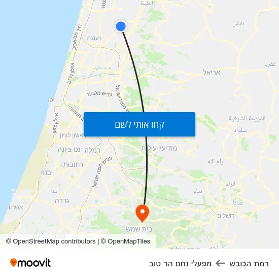 מפת רמת הכובש למפעלי נחם הר טוב