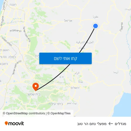 מפת מגדלים למפעלי נחם הר טוב