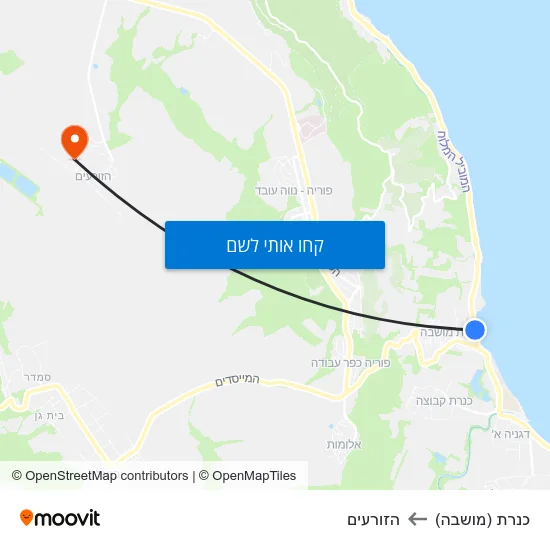 מפת כנרת (מושבה) להזורעים