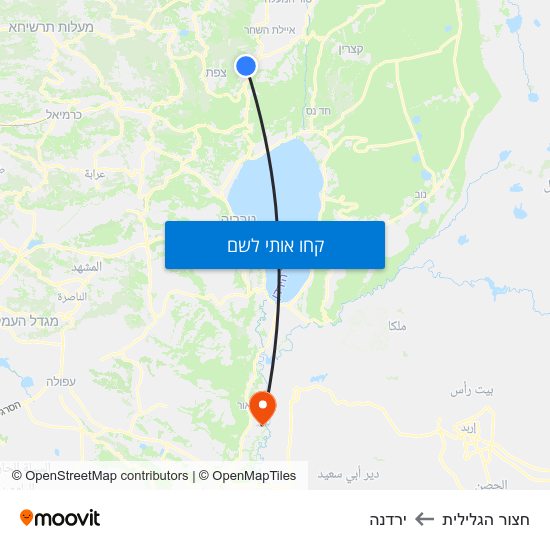 מפת חצור הגלילית לירדנה