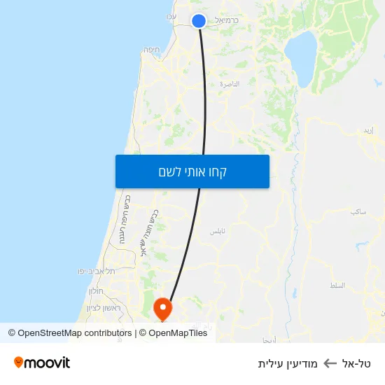 מפת טל-אל למודיעין עילית
