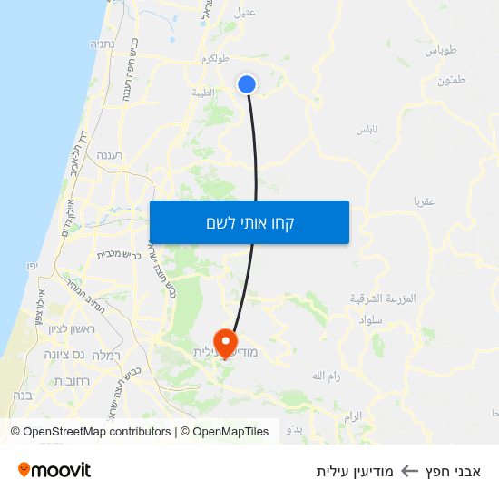 מפת אבני חפץ למודיעין עילית