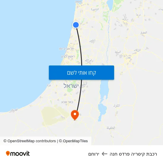 מפת רכבת קיסריה פרדס חנה לירוחם