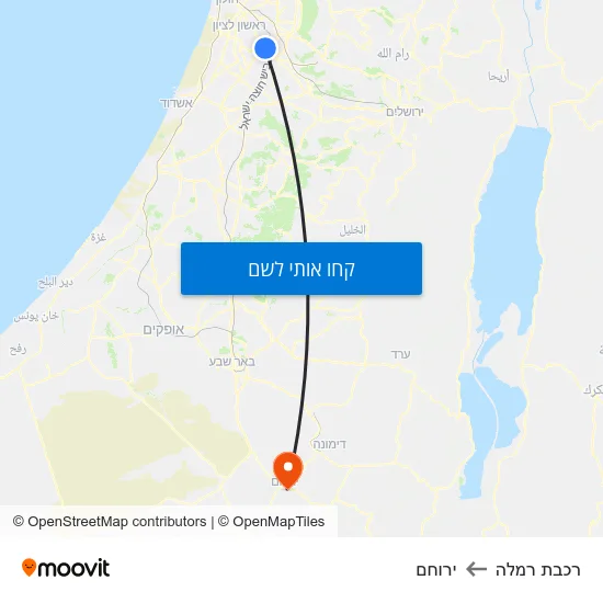 מפת רכבת רמלה לירוחם