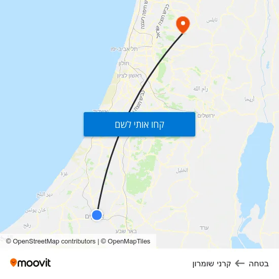 מפת בטחה לקרני שומרון