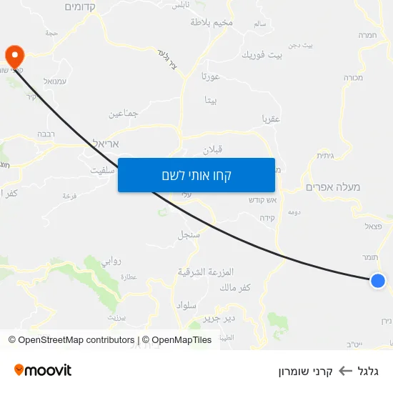 מפת גלגל לקרני שומרון