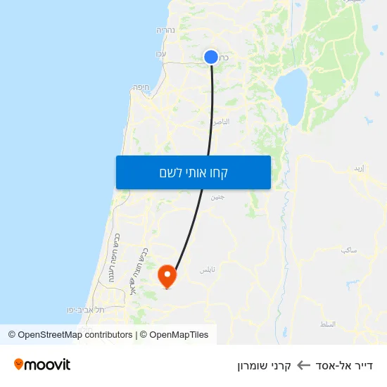 מפת דייר אל-אסד לקרני שומרון