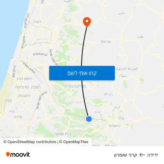 מפת ידידה לקרני שומרון