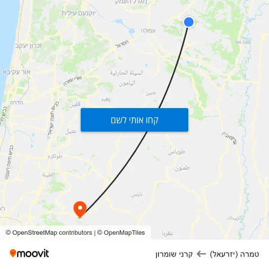 מפת טמרה (יזרעאל) לקרני שומרון