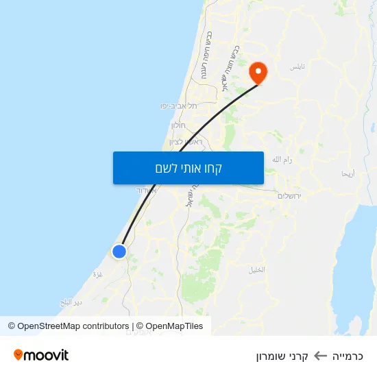 מפת כרמייה לקרני שומרון