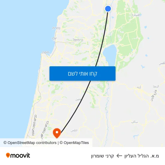 מפת מ.א. הגליל העליון לקרני שומרון
